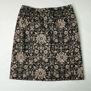 Talbots Straight Pencil Skirt. Black & Tan Design. Size 10